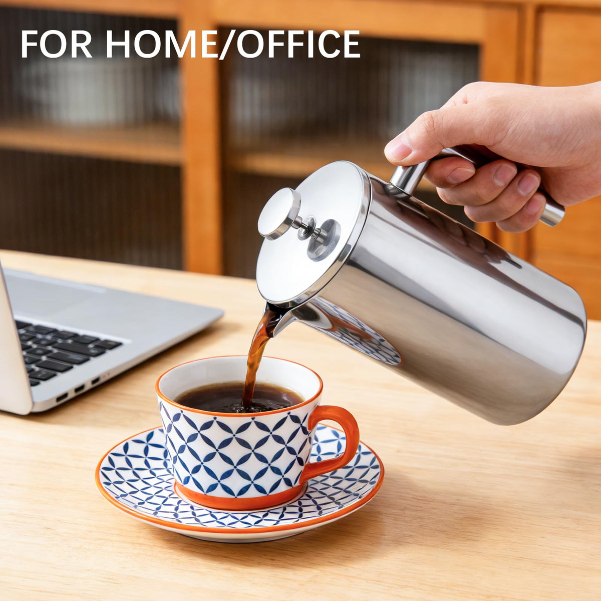 34OZ Stainless Steel French Press Coffee Maker with 2 Extra Filters U8747