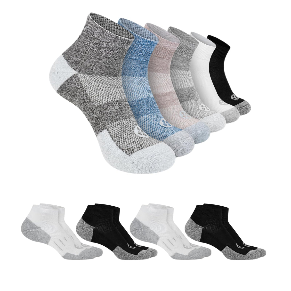 6 Pairs Ankle & 4 Pairs Low Cut Diabetic Socks F9199