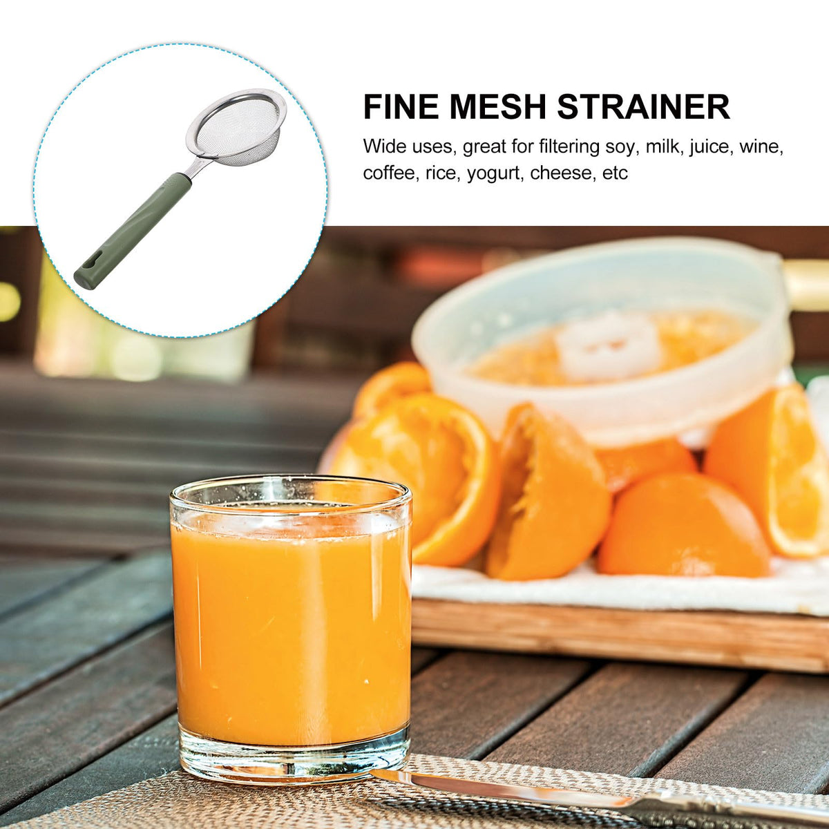 Stainless Steel Food Mesh Strainer with Handle G38860