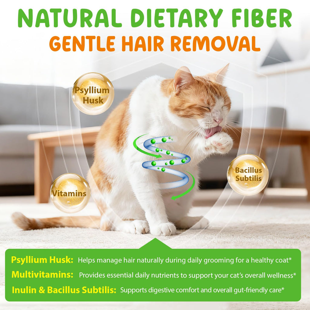 Natural Cat Hairball Treatment with Vitamins W2530