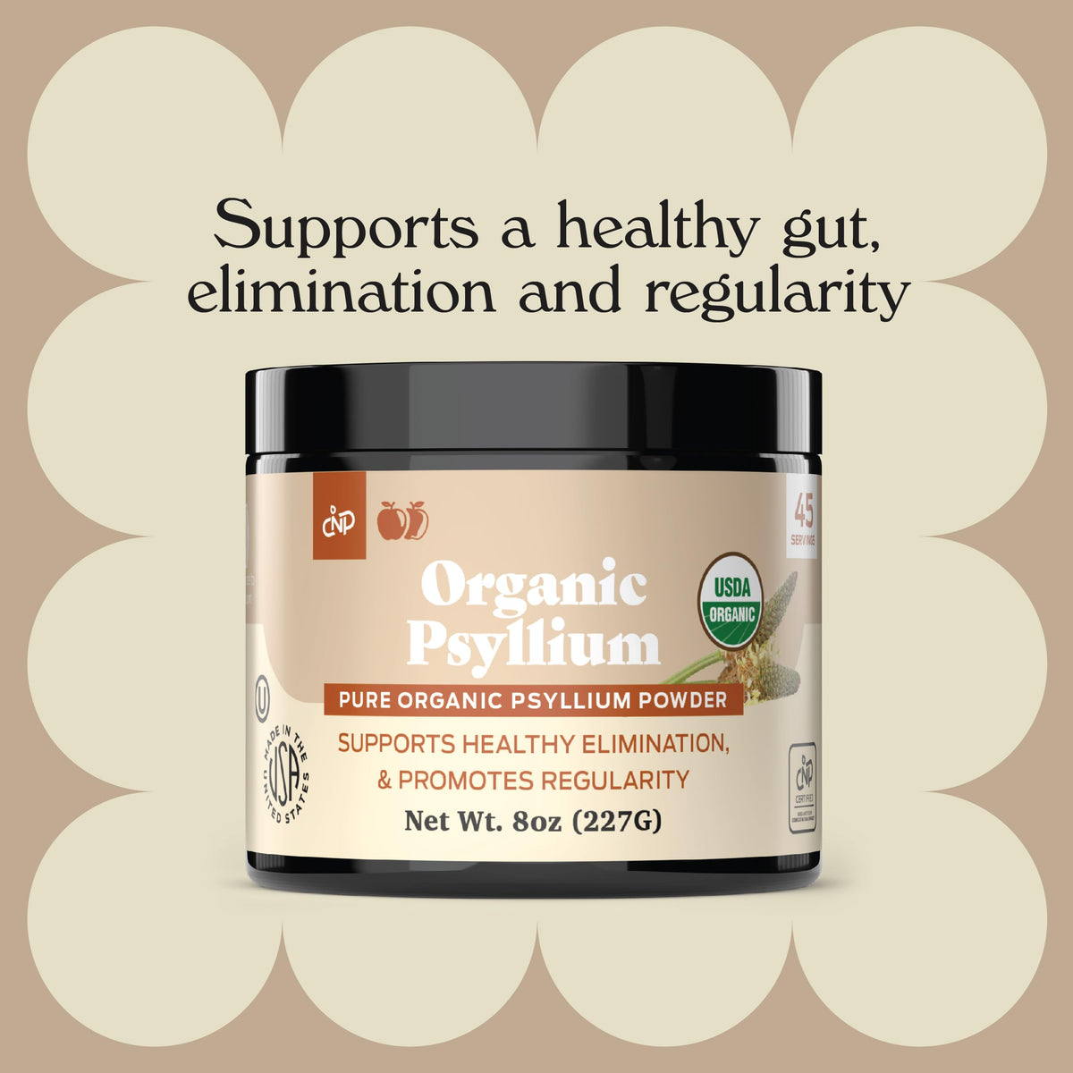 Organic Psyllium Husk Powder 10oz Unflavored Fiber Supplement B6519
