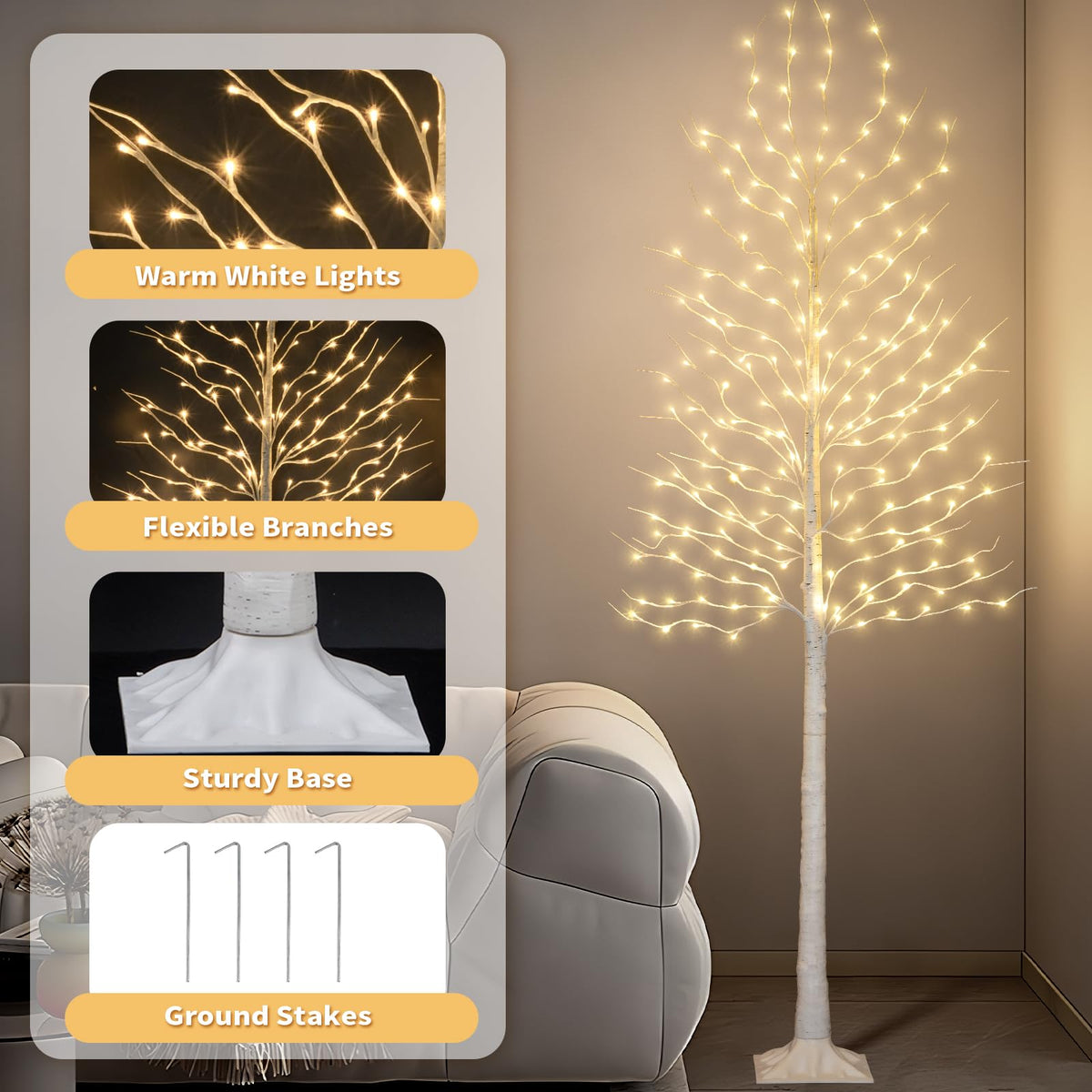 4+6+8FT 3PK Prelit Artificial Christmas Trees with LED Lights O965