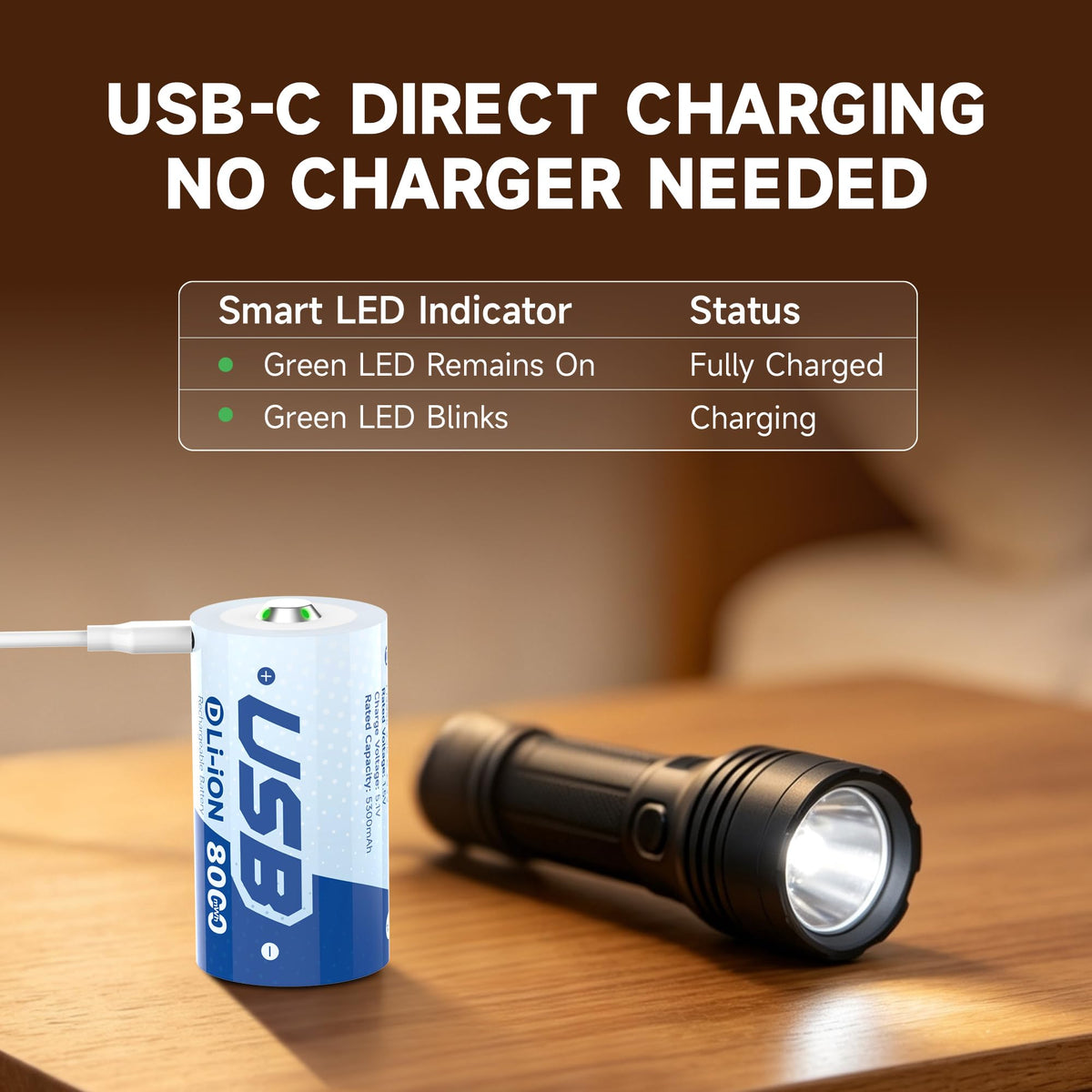 Rechargeable Lithium D Batteries 4 Pack G676