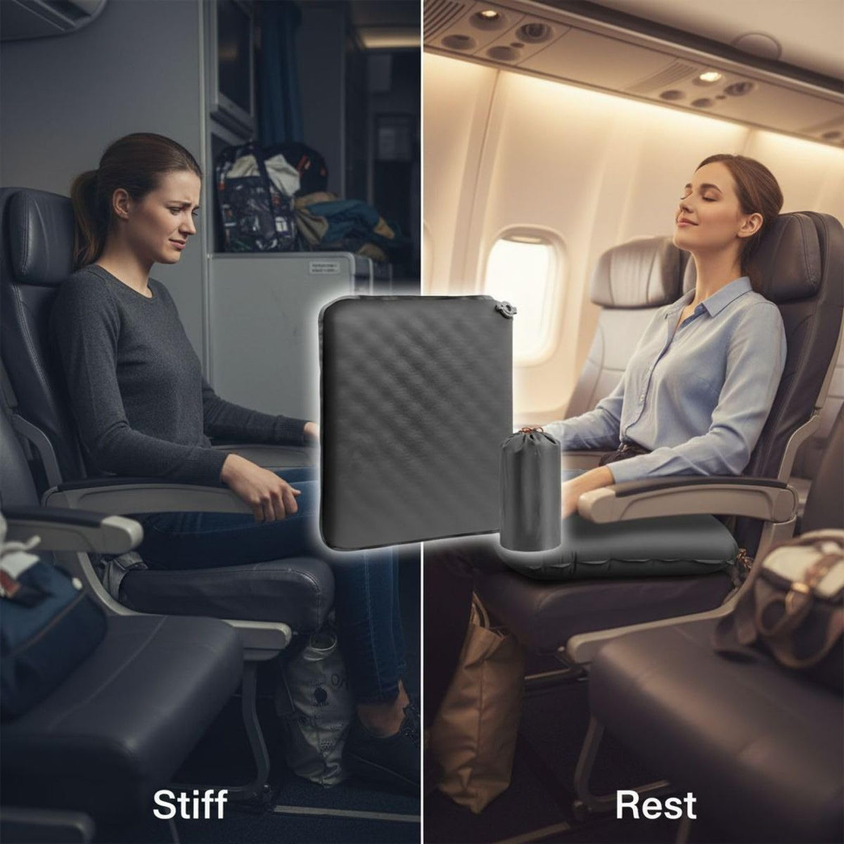2 Pcs Inflatable Seat Cushion, Lightweight Nylon TPU, 16.9 x 13 in S8184