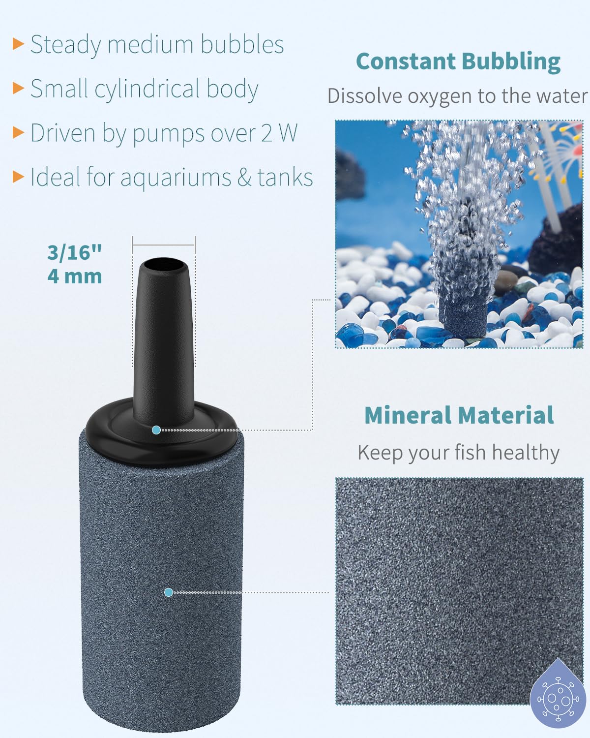 1 Inch Aquarium Air Stone 10 Pack H760505