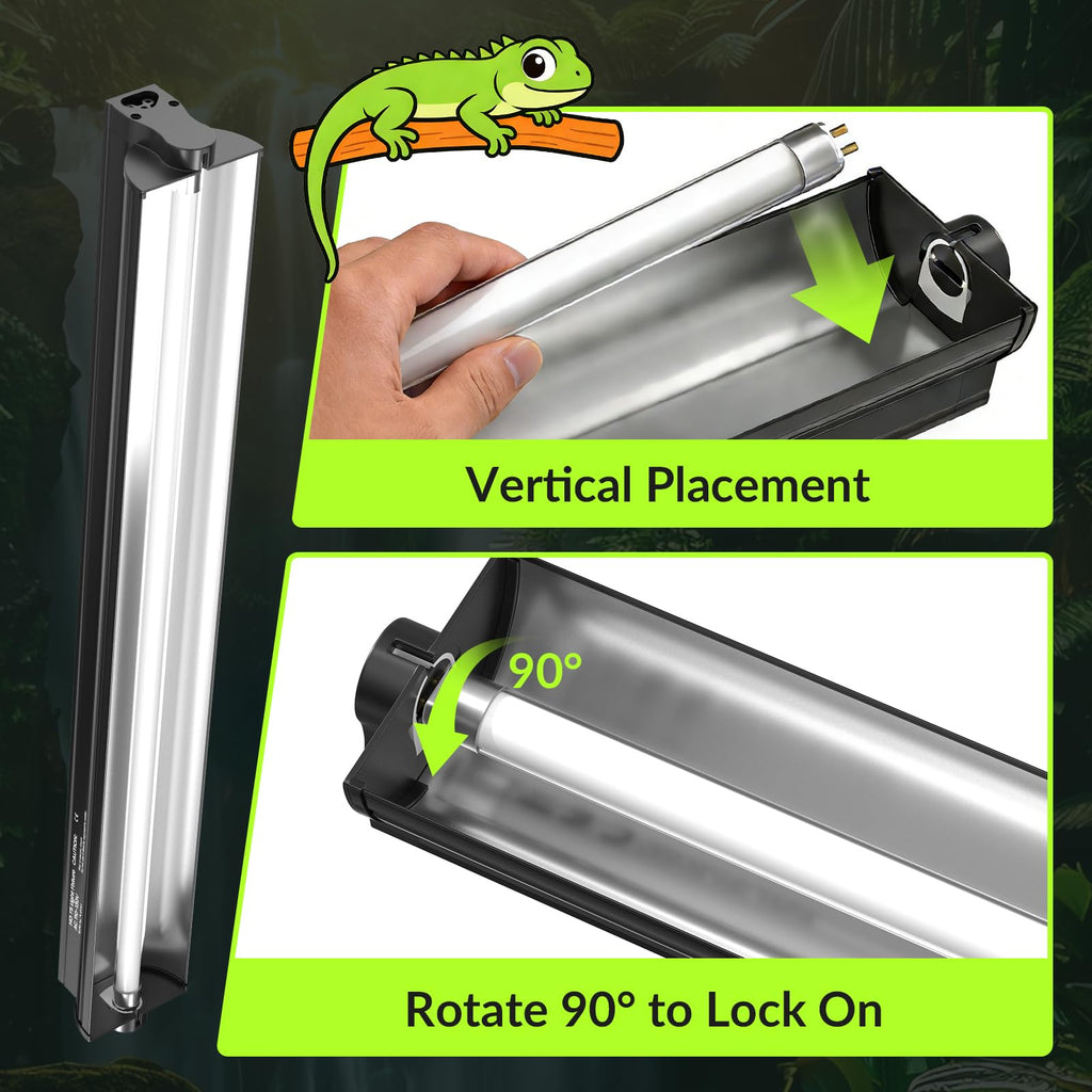 24W T5 5.0 UVB Reptile Light Fixture Combo Kit Y403290
