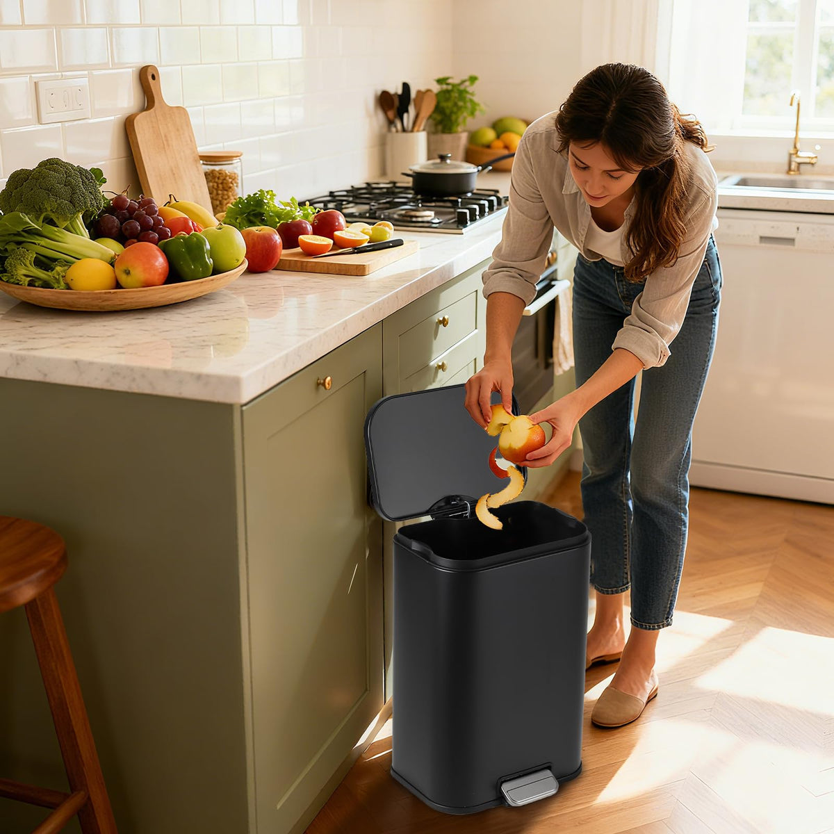 12L Stainless Steel Slim Trash Can P21728