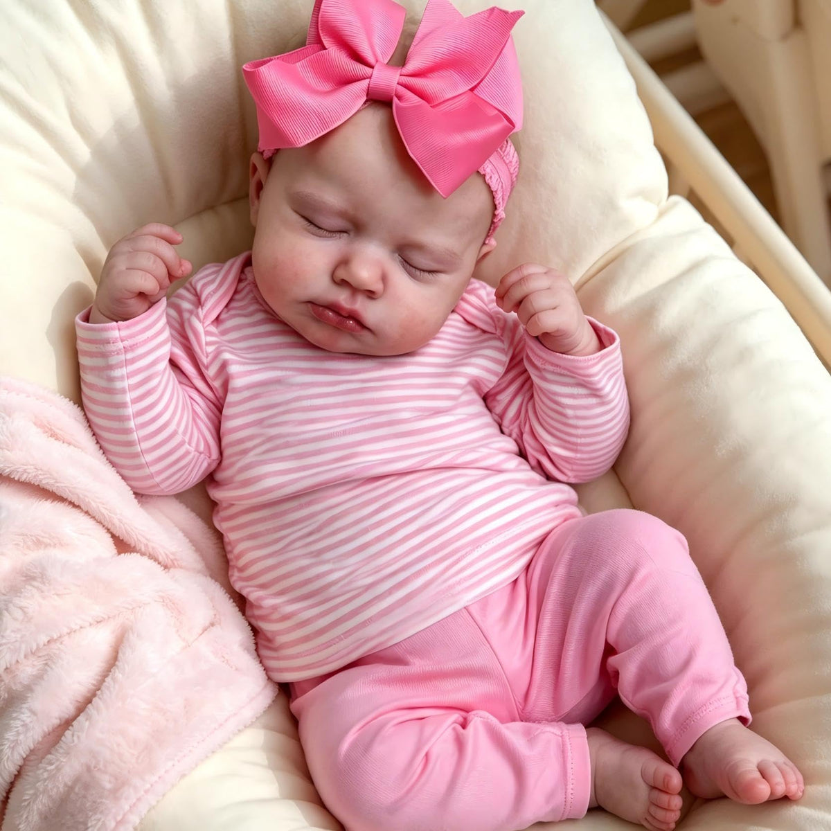 20 Inch Realistic Newborn Baby Dolls with Pink Clothes L954774