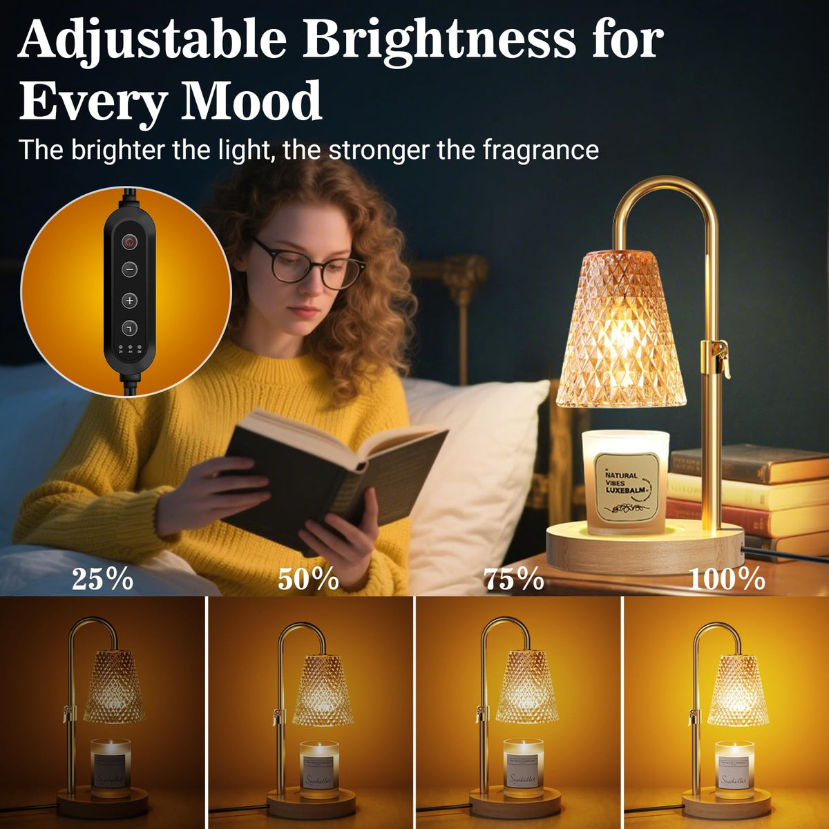 Adjustable Height Candle Warmer Lamp with Timer H589283