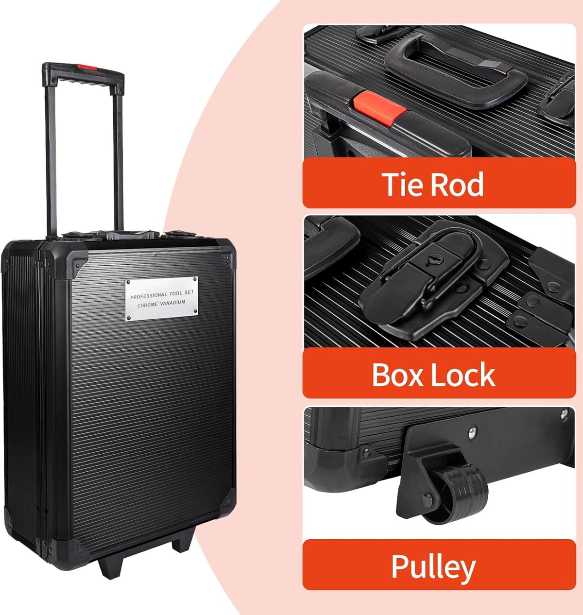 799pcs Aluminum Trolley Case Tool Set Silver V672561