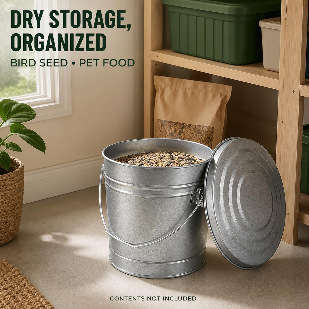 6 Gallon Galvanized Storage Can with Locking Lid G58802