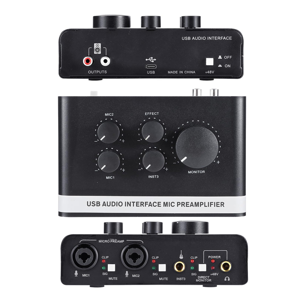 USB C Audio Interface with 48V Phantom Power H167