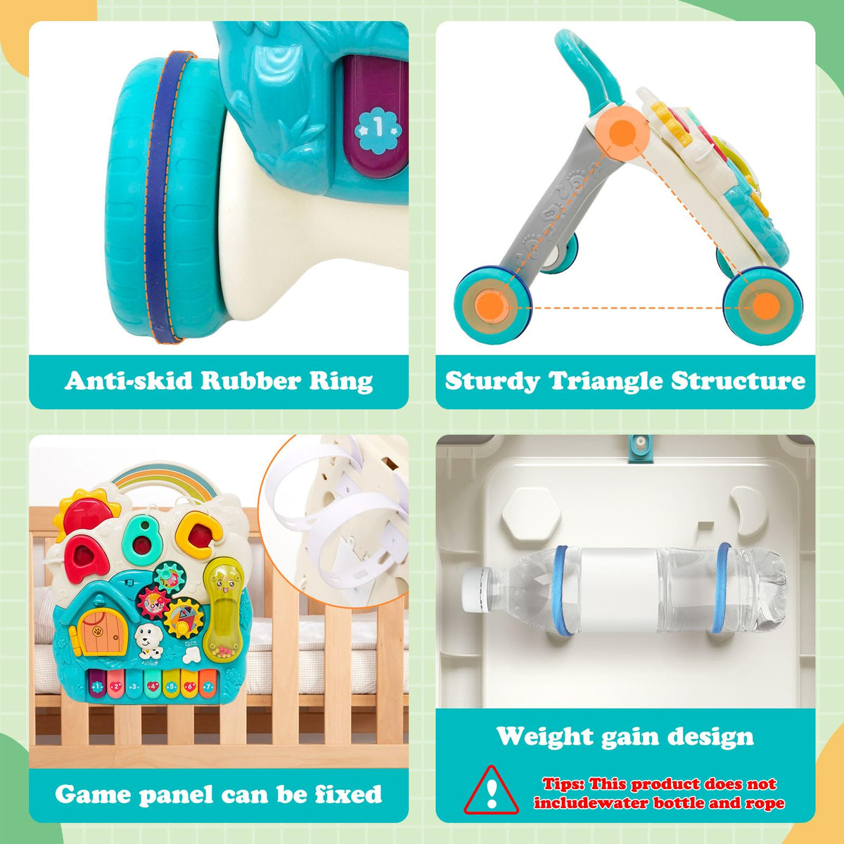 3 in 1 Baby Walker with Sounds Music Play Panel X3397