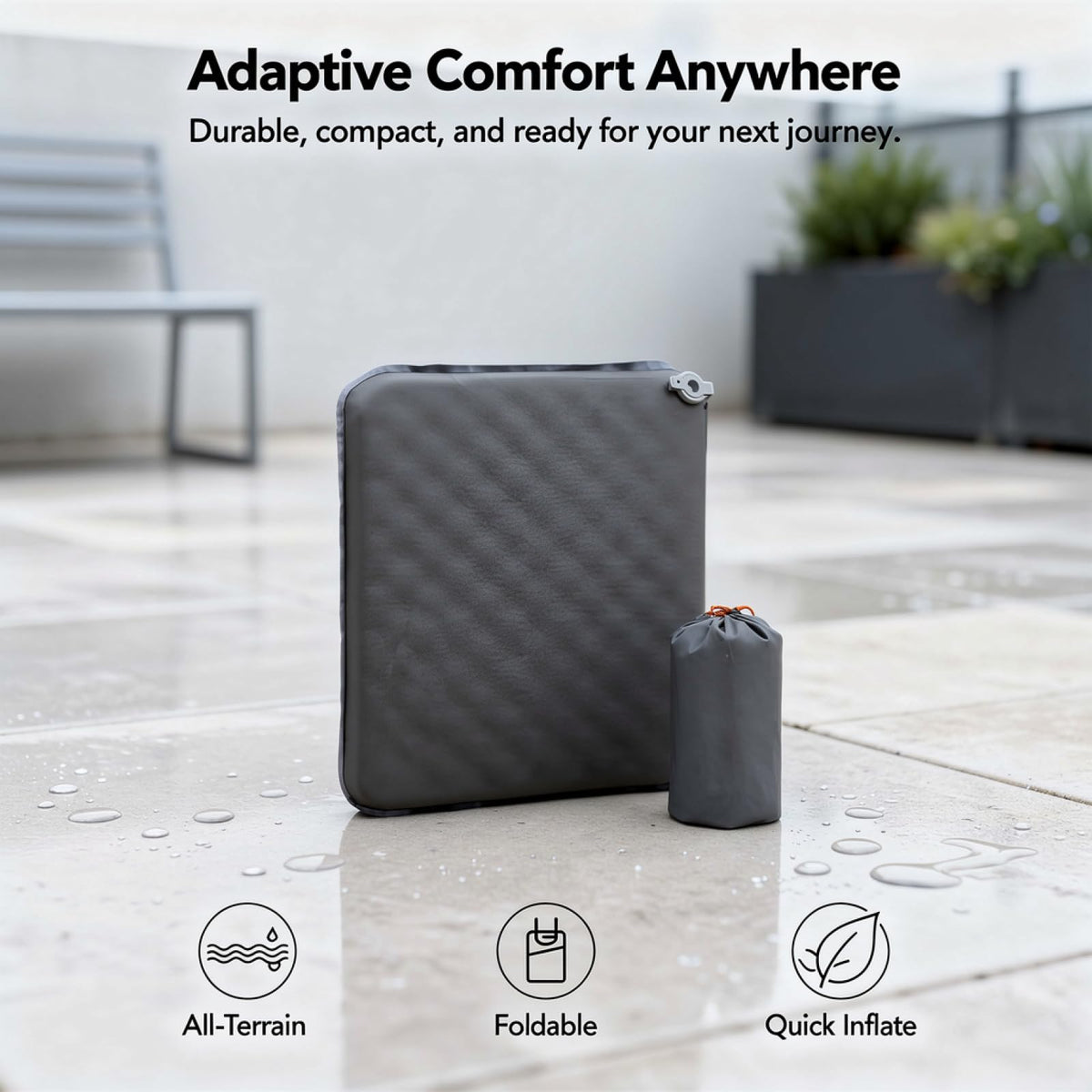 2 Pcs Inflatable Seat Cushion, Lightweight Nylon TPU, 16.9 x 13 in S8184