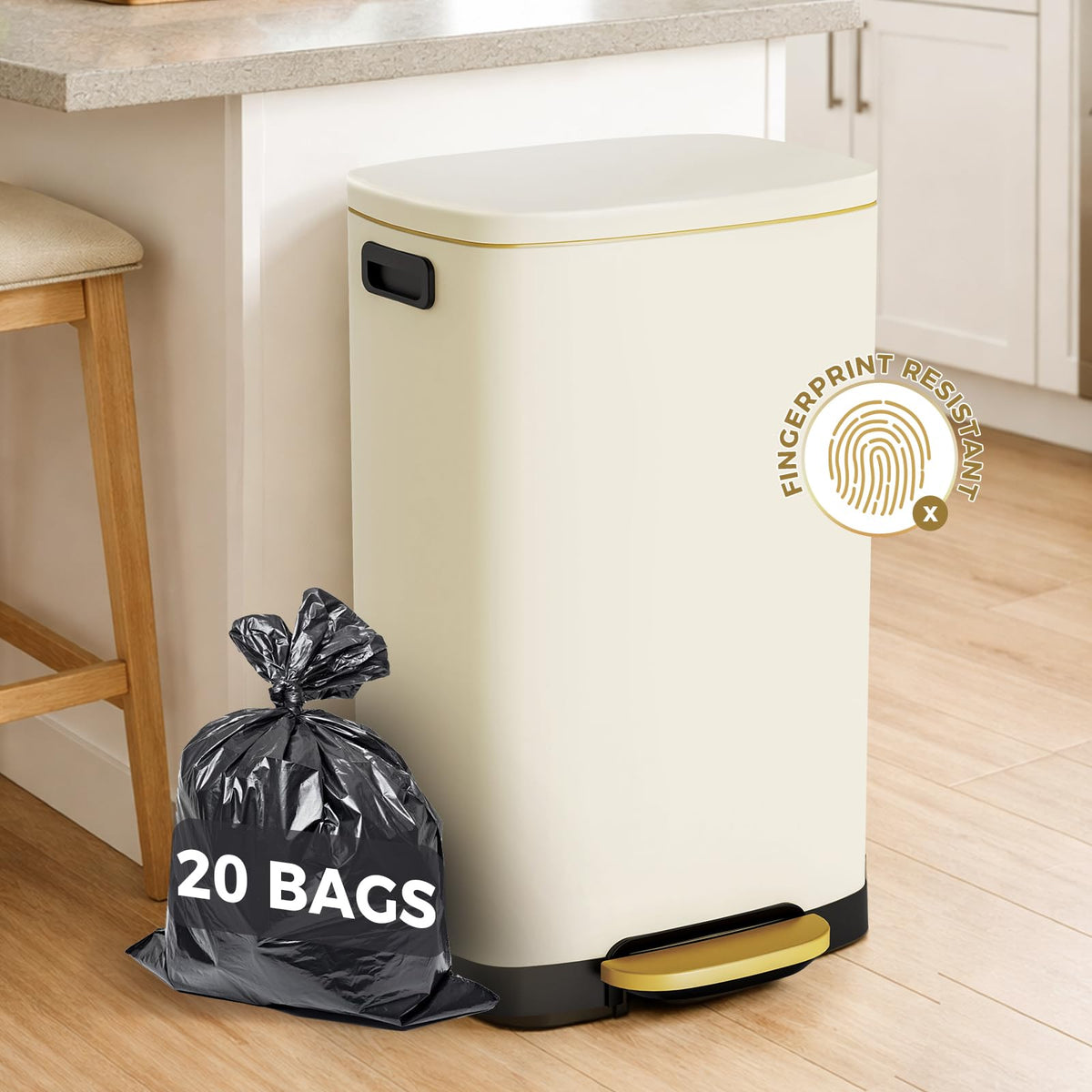 13 Gal Stainless Steel Step Trash Can P7250