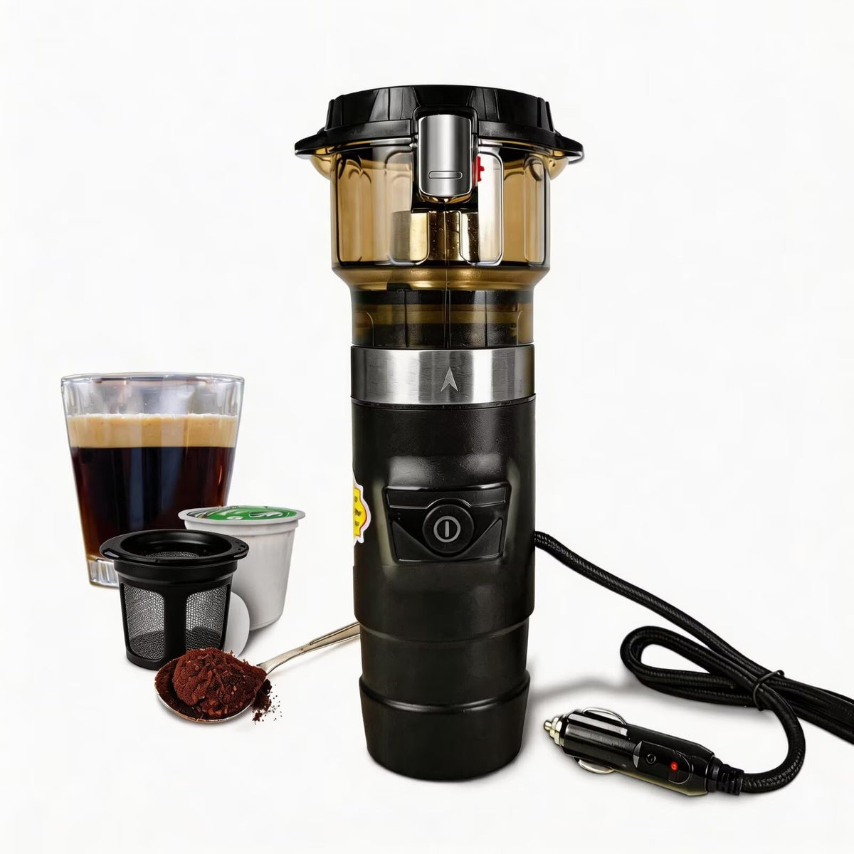 12V Portable Single Serve Car Coffee Maker with Reusable Filter S57463
