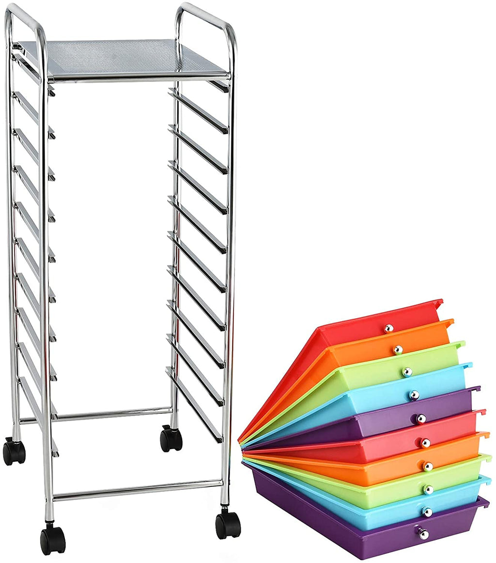 10 Drawer Rolling Storage Organizer Cart C614