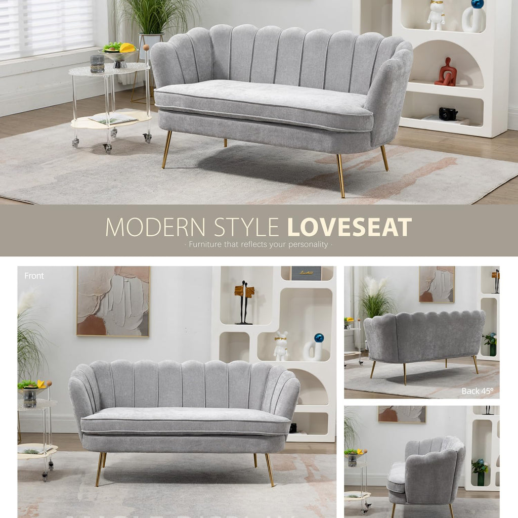 Light Gray Small Loveseat Sofa W115