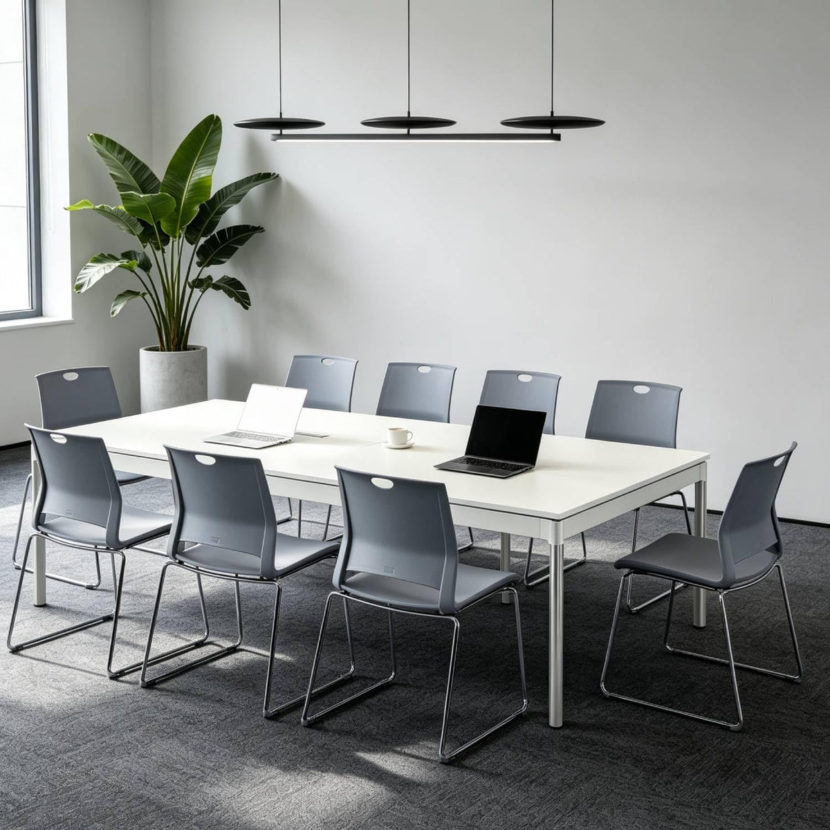 Grey Plastic Stack Chair 4-Pack E8719