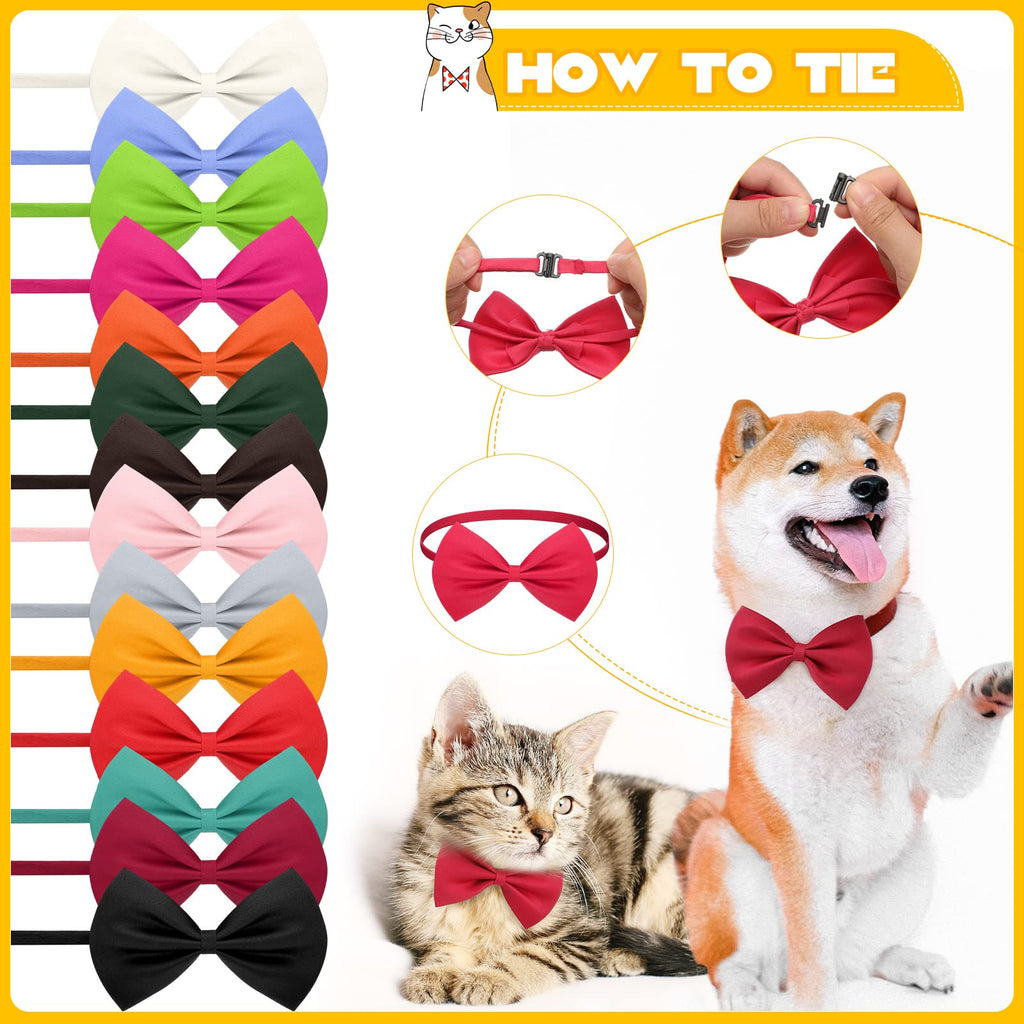 120 Pcs Dog Bow Ties with Adjustable Collar C85349