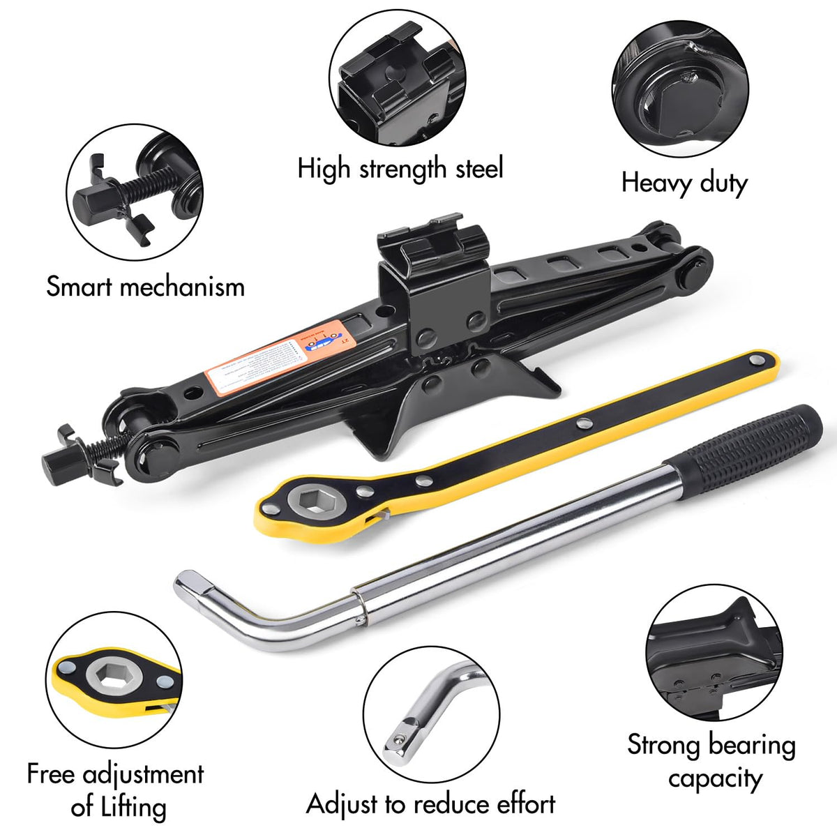 2 Ton Scissor Car Jack with Lug Wrench K173066