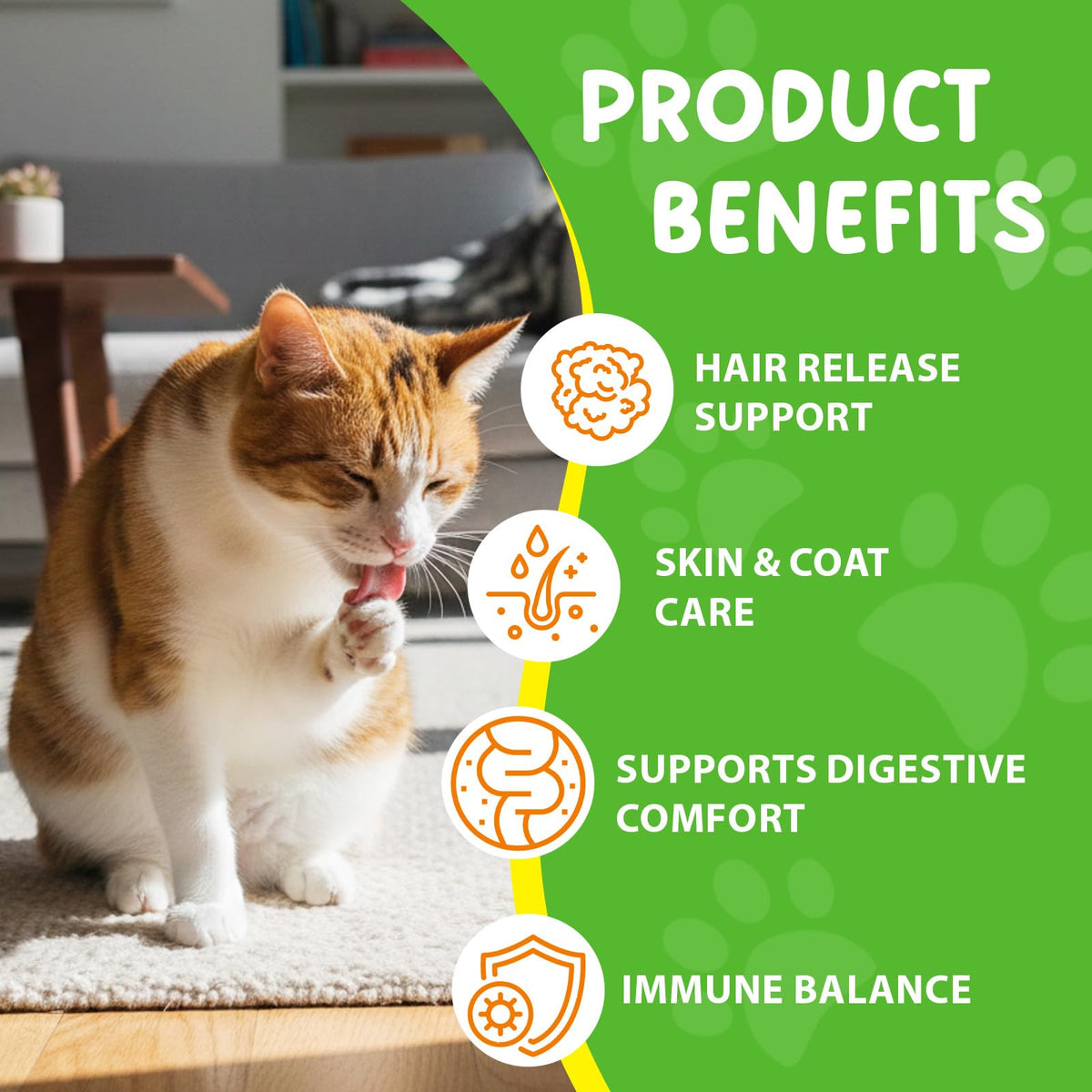 Natural Cat Hairball Treatment with Vitamins W2530