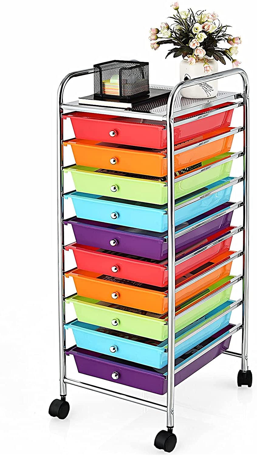 10 Drawer Rolling Storage Organizer Cart C614