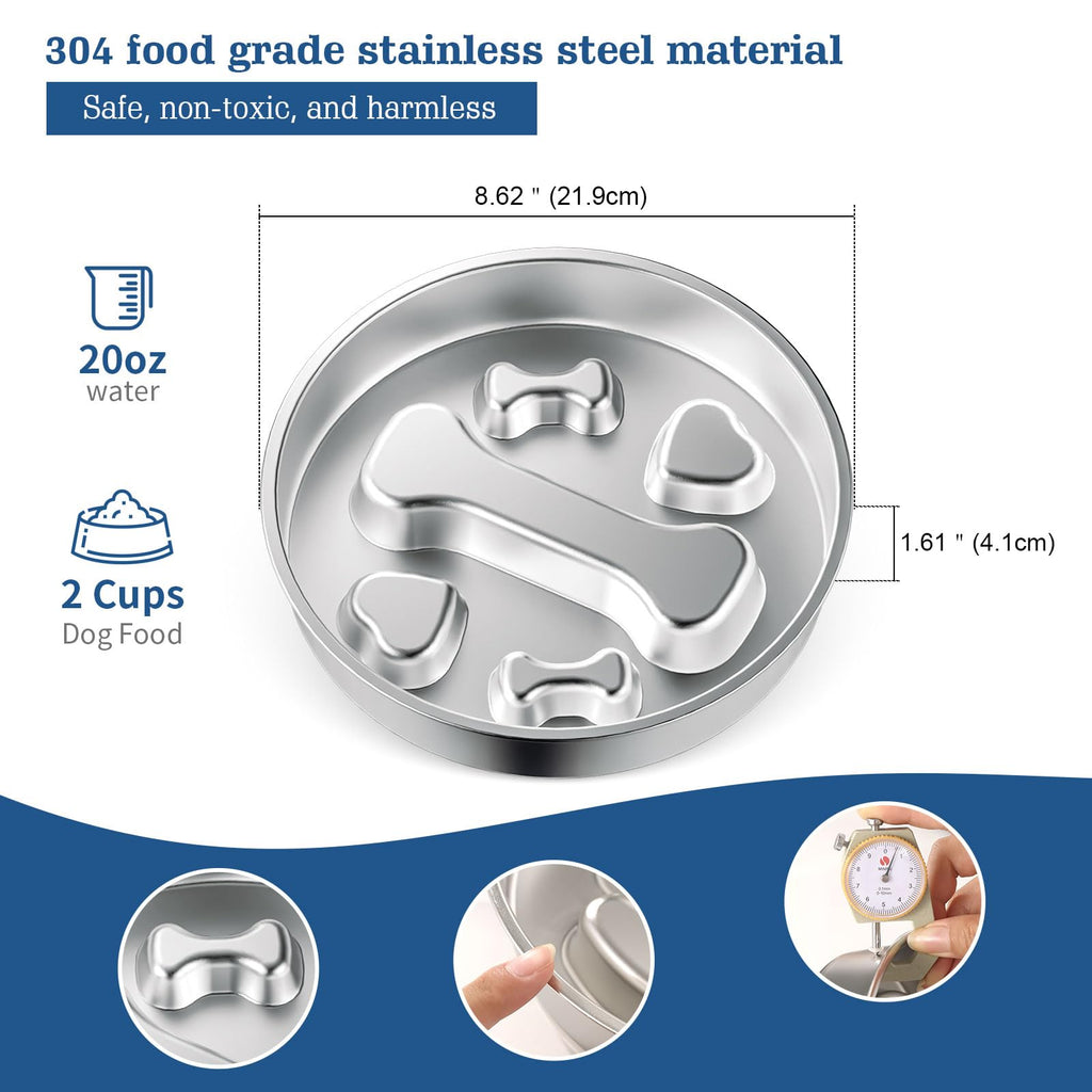 Stainless Steel Non-Slip Slow Feeder Dog Bowl C140