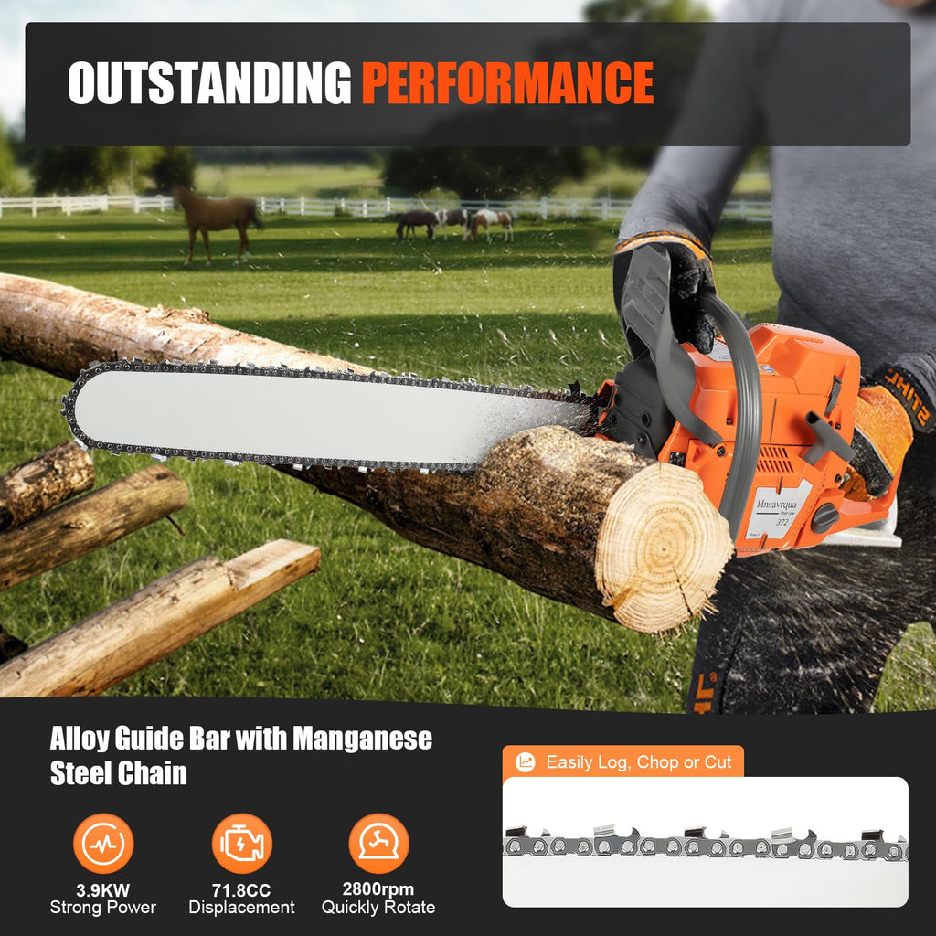 24 Inch 2-Stroke Gas Chainsaw W95198