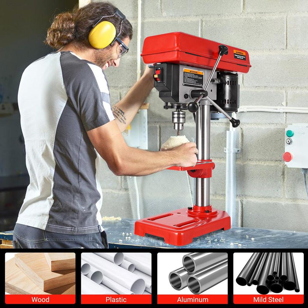 8" Benchtop Drill Press with 5 Adjustable Speeds and Tilting Worktable L51009