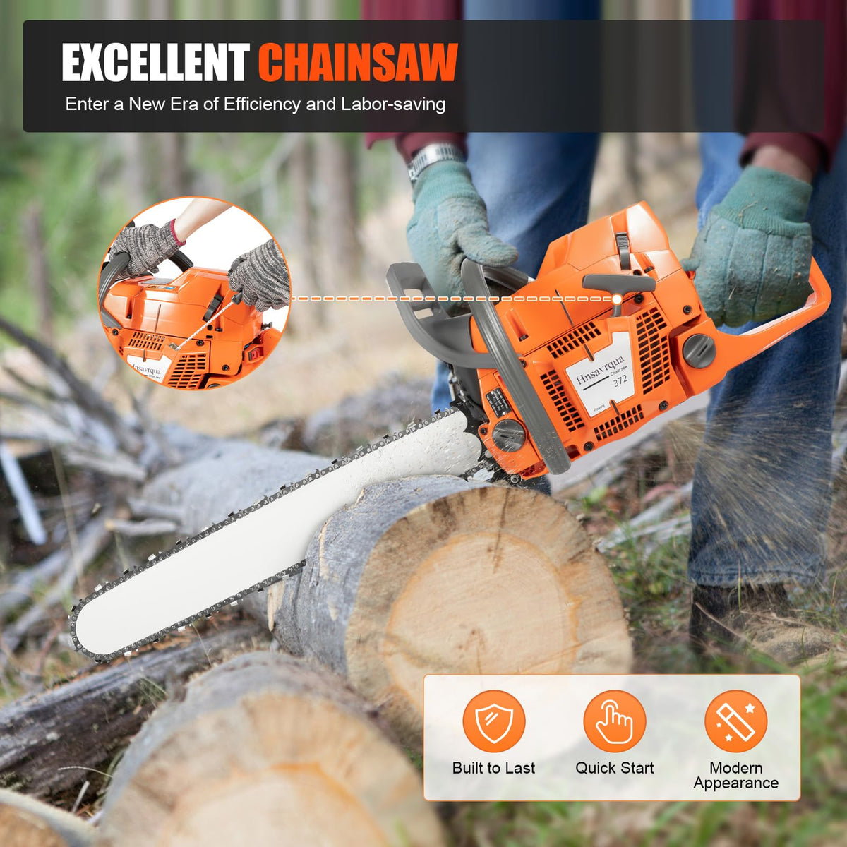 24 Inch 2-Stroke Gas Chainsaw W95198