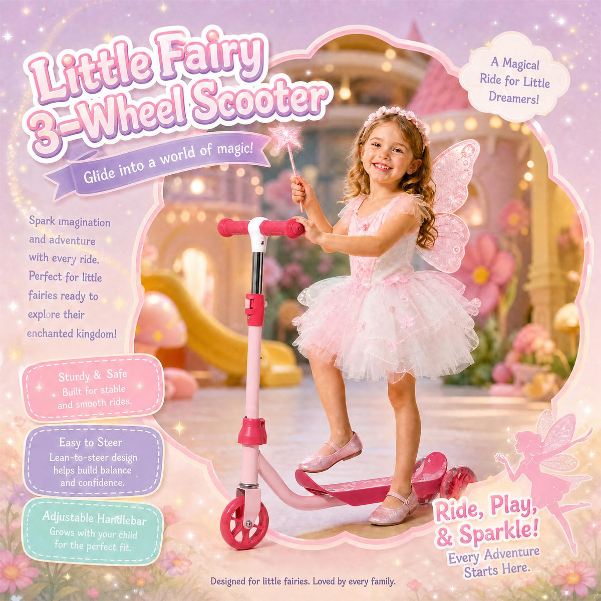3 Wheel Kids Scooter with LED Light-Up Wheels Z648