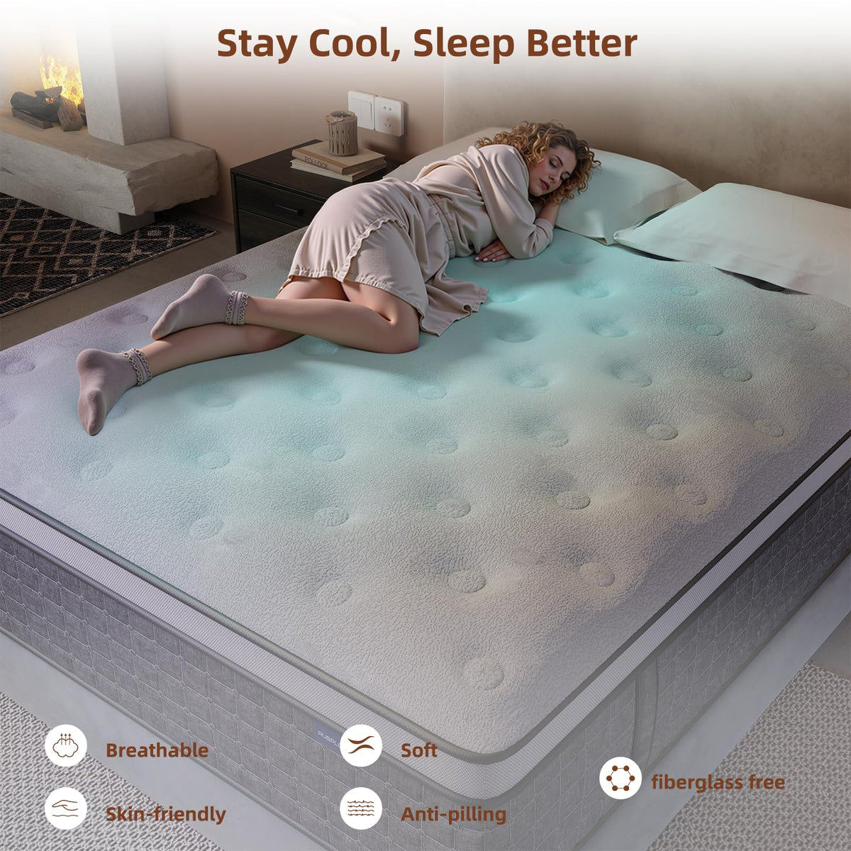 Full Size 12 Hybrid Medium Firm Memory Foam Pocket Springs Mattress V1333