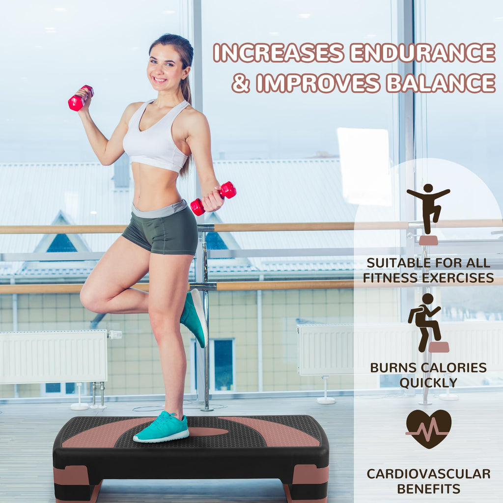 Adjustable Step Aerobic Platform with Risers A2192
