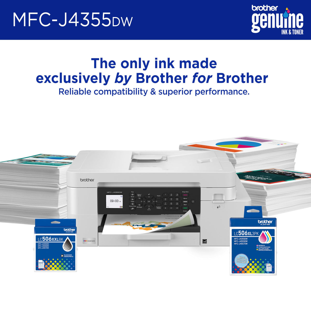 Wireless Color Inkjet All-in-One Printer with Color Display and Manual Feed Slot M632066