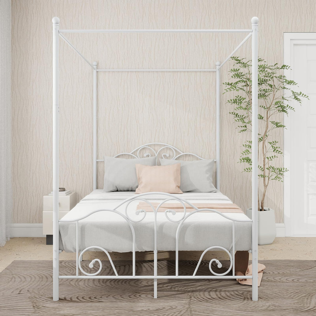 Metal Canopy Bed Frame Full Size with Headboard & Footboard G170