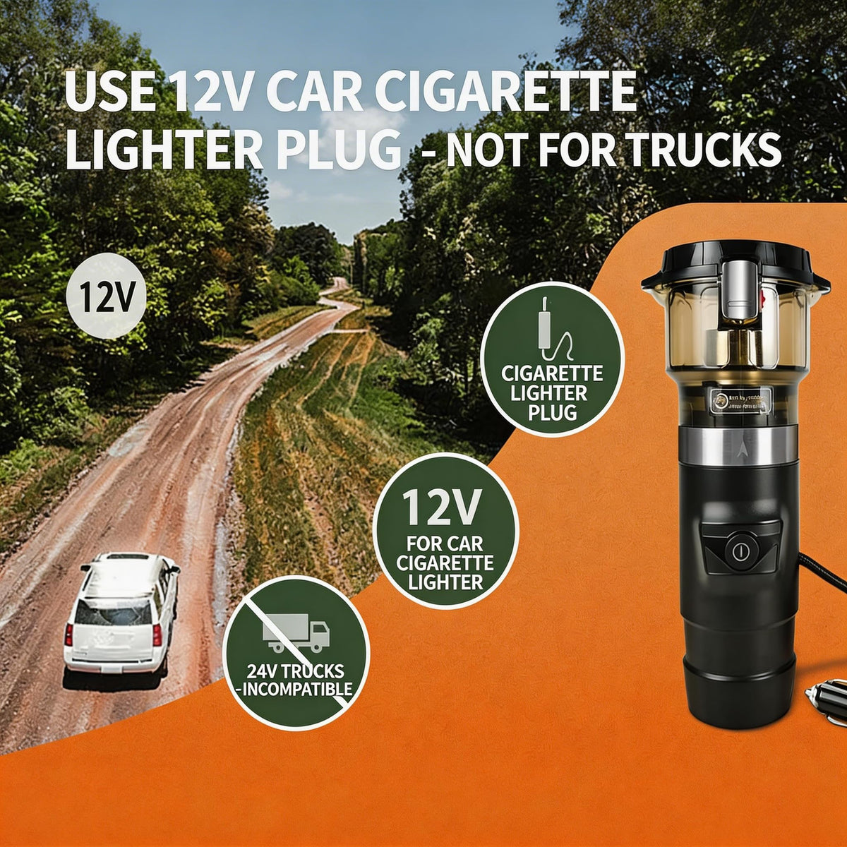12V Portable Single Serve Car Coffee Maker with Reusable Filter S57463