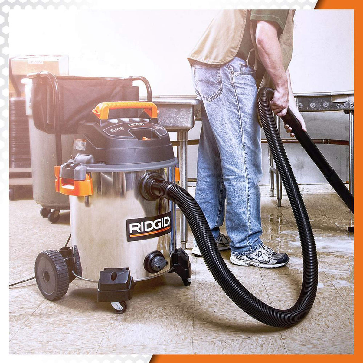 16 Gallon 6.5 Peak HP Stainless Steel Wet Dry Shop Vacuum H345