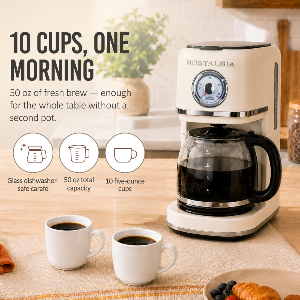 Cream 10 Cup Coffee Maker K36854