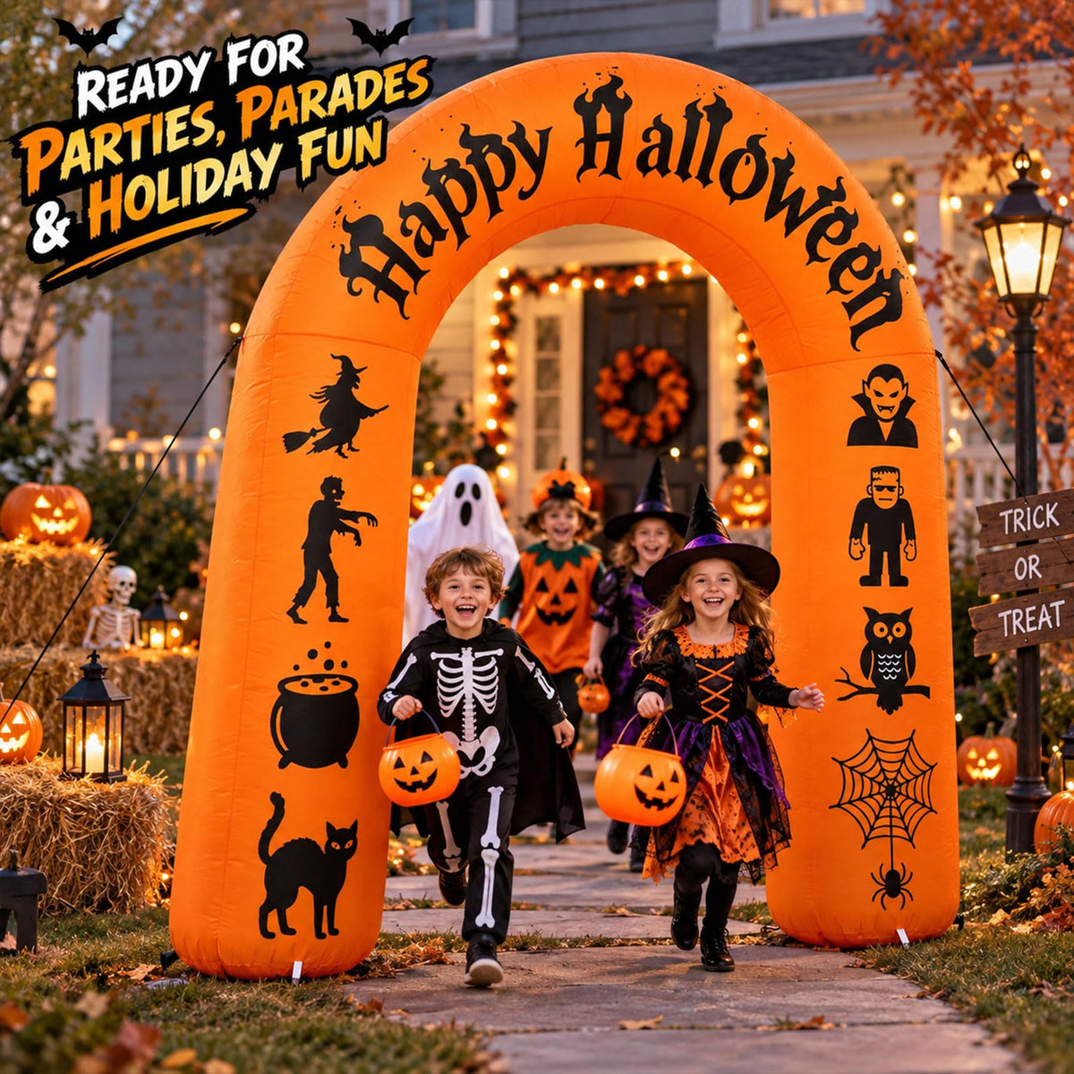 8FT Halloween Inflatable Arch with LED Lights V155099