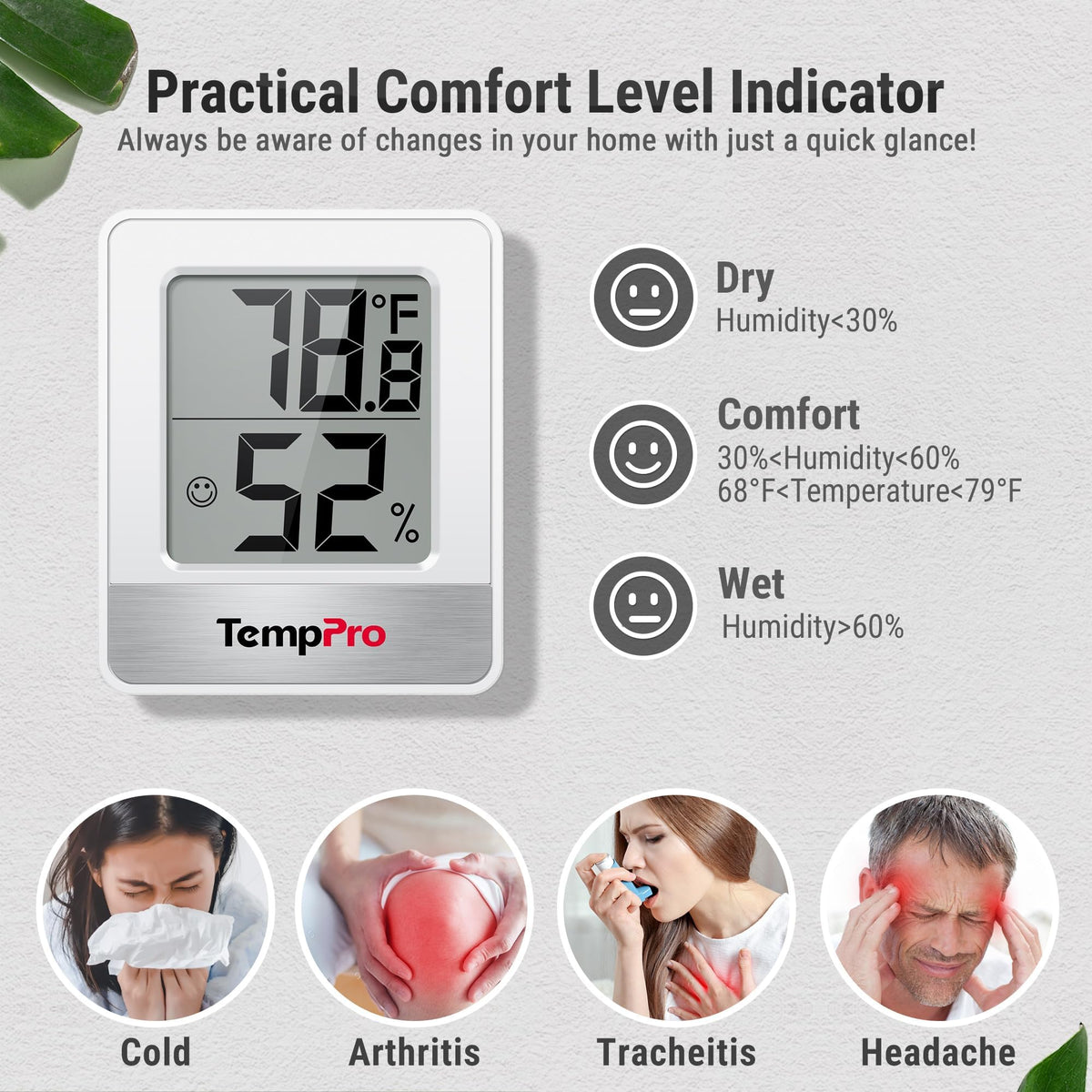 Digital Hygrometer Indoor Thermometer O824
