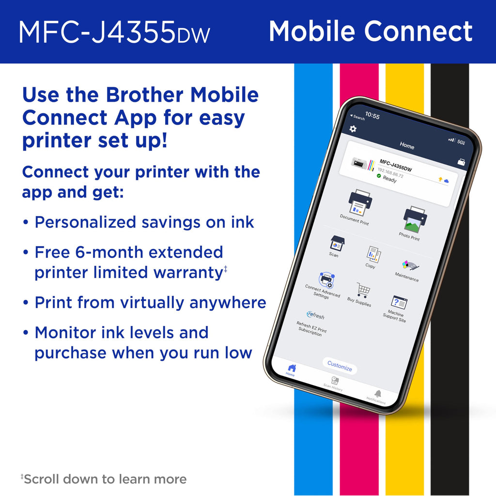 Wireless Color Inkjet All-in-One Printer with Color Display and Manual Feed Slot M632066