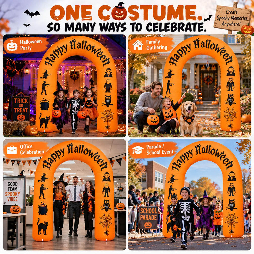 8FT Halloween Inflatable Arch with LED Lights V155099