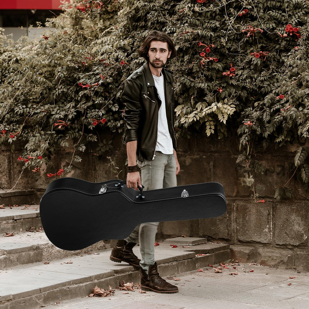 41 Inch Acoustic Guitar Hard Case with Lock Latch, Black O97440