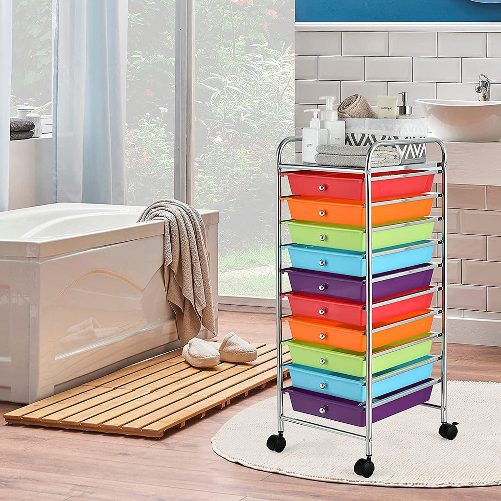 10 Drawer Rolling Storage Organizer Cart C614