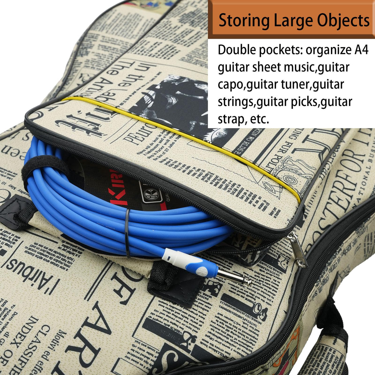 36/38 Inch Acoustic Guitar Gig Bag with 6mm Padding Q4302
