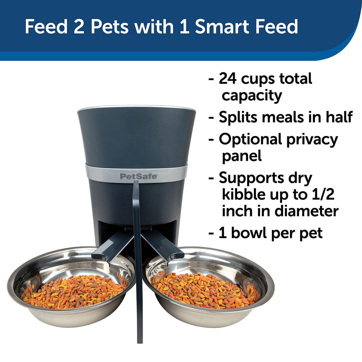 Automatic Pet Feeder with 2-Pet Meal Splitter E368