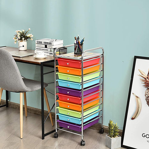 10 Drawer Rolling Storage Organizer Cart C614