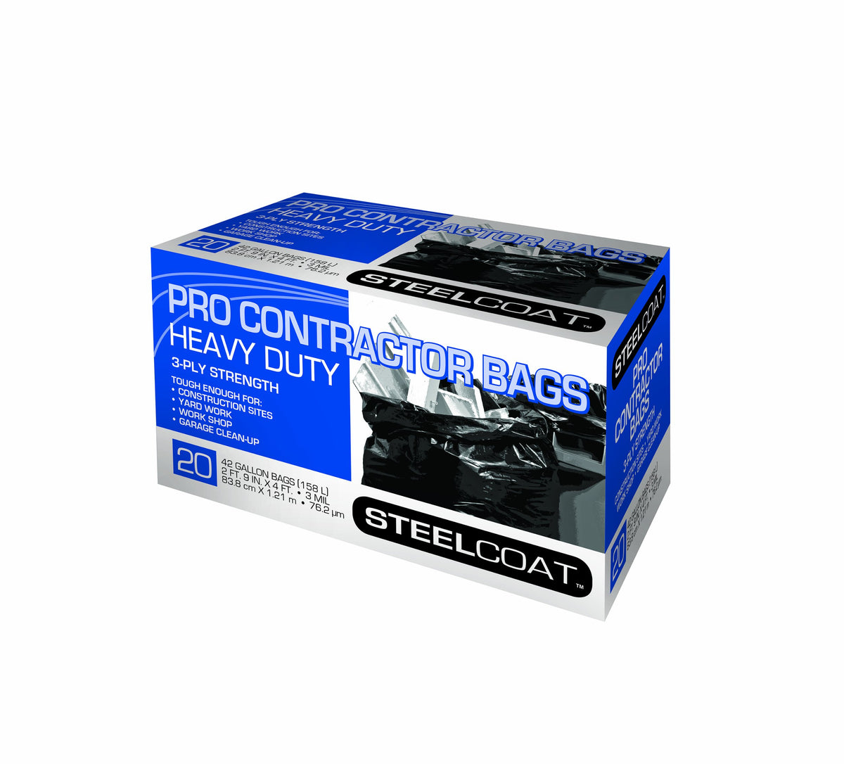 42-Gallon Black Trash Bags, 20-Pack Q812246