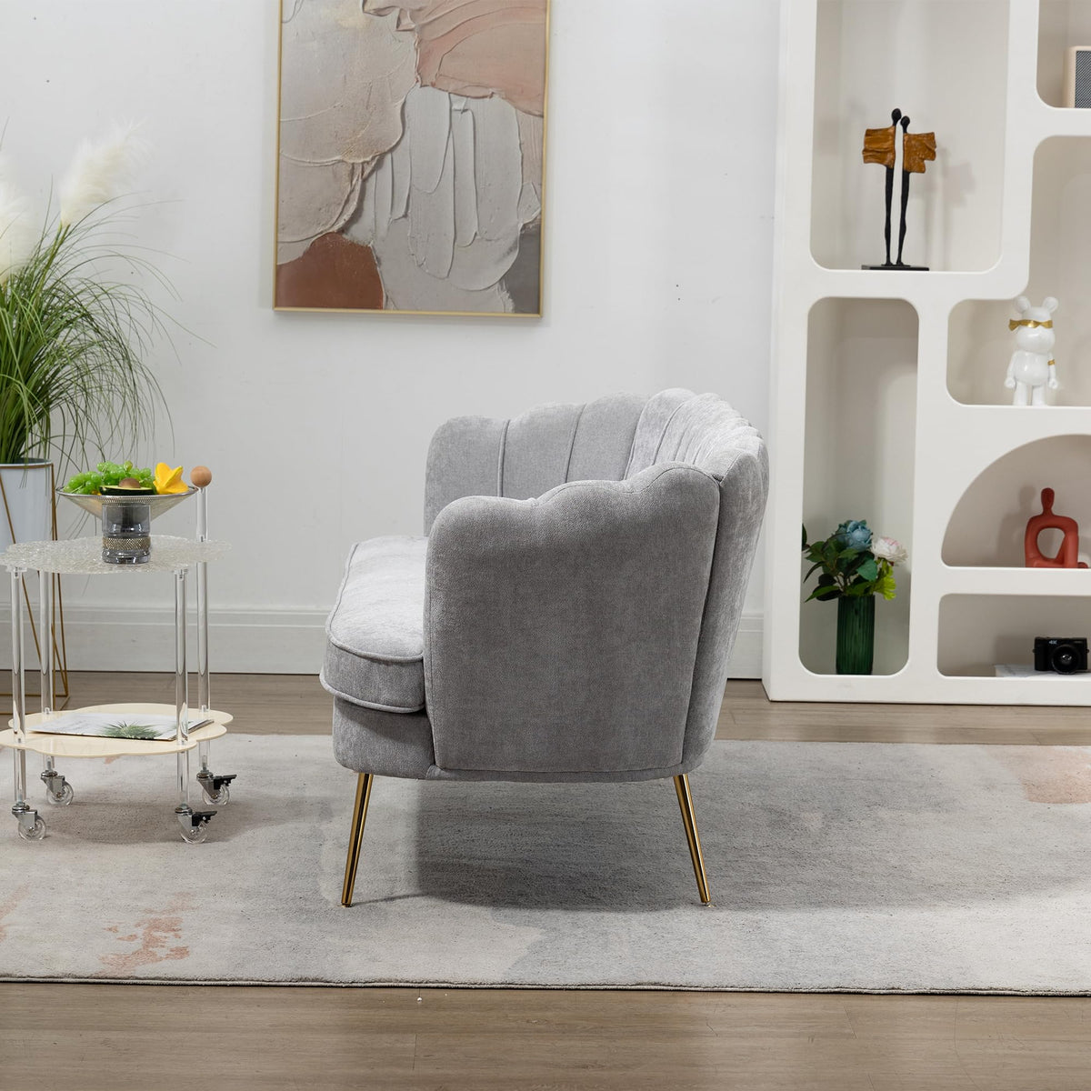 Light Gray Small Loveseat Sofa W115